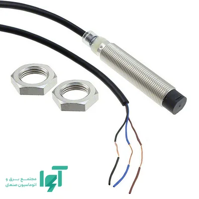 سنسور القایی استوانه‌ای امرن E2B-M12LN08-WP-C1 2M با اتصال کابلی
